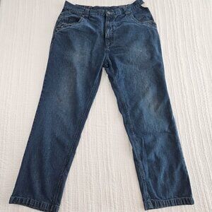 Raider Infringement Jeans Men's 32x32 Blue Baggy Y2K Wide Leg Pants Streetwear